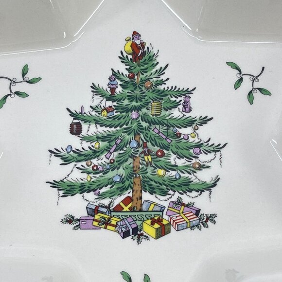 spode england christmas tree star-shaped serving dish s3324-a1 made in england - Picture 2 of 4